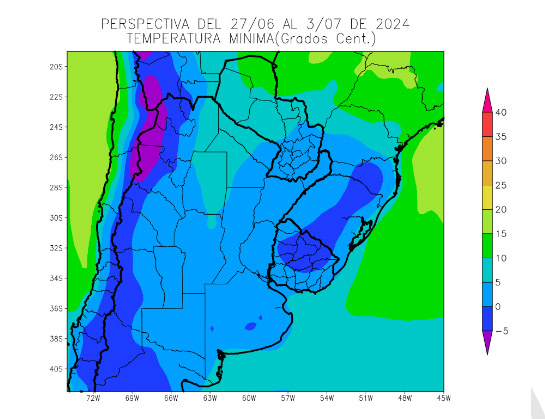 Fin de semana, heladas, frío, invierno 2024, zona núcleo