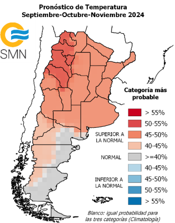 Pronóstico, clima, primavera, 2024