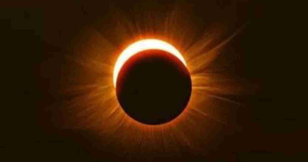 Eclipse, lunar, anillo de fuego