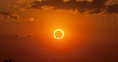 Eclipse, lunar, anillo de fuego