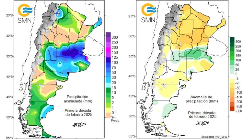 Lluvias, zona nucleo