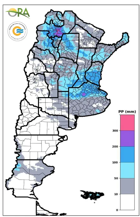 Soja, lluvias